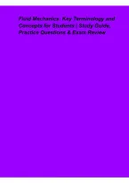 Fluid Mechanics &ndash; Key Terminology and Concepts for Students&comma; Study Guide&comma; Practice Questions & Exam Review