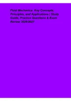 Fluid Mechanics &ndash; Key Concepts&comma; Principles&comma; and Applications&comma; Study Guide&comma; Practice Questions & Exam Review
