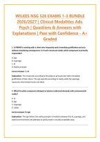 WILKES NSG 526 EXAMS 1-3 BUNDLE 2026&sol;2027 &vert; Clinical Modalities Adv&period; Psych &vert; Questions & Answers with Explanations &vert; Pass with Confidence - A&plus; Graded