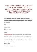 Nr 511 Exam 3&colon; Dermatology&comma; Ent&comma;&NewLine;Ophthalmology&comma; And&NewLine;Respiratory Systems Questions&NewLine;With Verified Answers&period;new&NewLine;Update&period; Just Released
