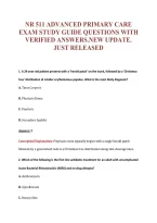 Nr 511 Advanced Primary Care&NewLine;Exam Study Guide Questions With&NewLine;Verified Answers&period;new Update&period;&NewLine;Just Released