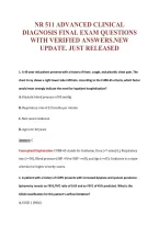Nr 511 Advanced Clinical&NewLine;Diagnosis Final Exam Questions&NewLine;With Verified Answers&period;new&NewLine;Update&period; Just Released