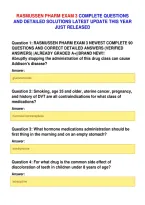 Rasmussen Pharm Exam 3 Complete Questions&NewLine;And Detailed Solutions Latest Update This Year&NewLine;Just Released
