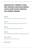 Introductory Chemistry Atoms&NewLine;First Approach 2Nd Edition Burdge&NewLine;Actual Paper Solved Questions&NewLine;With Verified Answers&NewLine;