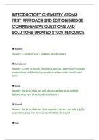 Introductory Chemistry Atoms&NewLine;First Approach 2Nd Edition Burdge&NewLine;Comprehensive Questions And&NewLine;Solutions Updated Study Resource