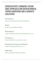 Introductory Chemistry Atoms&NewLine;First Approach 2Nd Edition Burdge&NewLine;Tested Questions And Complete&NewLine;Solutions