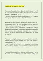 Nursing Care of Children Practice Exam &ndash; Pediatric Nursing Questions & Answers &vert; 2026