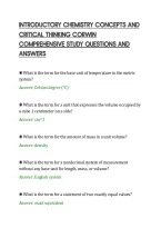 Introductory Chemistry Concepts And&NewLine;Critical Thinking Corwin&NewLine;Comprehensive Study Questions And&NewLine;Answers
