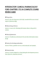 Introductory Clinical Pharmacology&NewLine;Ford Chapters 1 To 54 Complete Course&NewLine;Review Guide