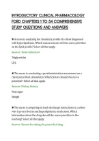 Introductory Clinical Pharmacology&NewLine;Ford Chapters 1 To 54 Comprehensive&NewLine;Study Questions And Answers