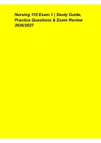 Nursing 110 Exam 1 &ndash; Study Guide&comma; Practice Questions & Exam Review 2026&sol;2027