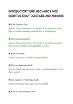 Introductory Fluid Mechanics Katz&NewLine;Essential Study Questions And Answer