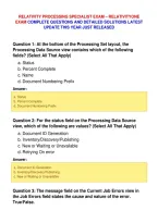 Relativity Processing Specialist Exam &ndash; Relativityone&NewLine;Exam Complete Questions And Detailed Solutions Latest&NewLine;Update This Year Just Released