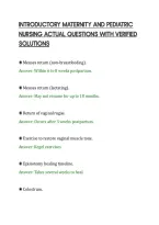 Introductory Maternity And Pediatric&NewLine;Nursing Actual Questions With Verified&NewLine;Solutions