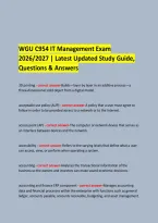 WGU C954 IT Management Exam &NewLine;2026&sol;2027 &vert; Latest Updated Study Guide&comma; Questions & Answers &NewLine;