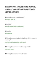 Introductory Maternity And Pediatric&NewLine;Nursing Complete Question Set With&NewLine;Verified Answers&NewLine;