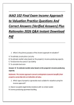 IAAO 102 Final Exam Income Approach &NewLine;to Valuation Practice Questions And &NewLine;Correct Answers &lpar;Verified Answers&rpar; Plus &NewLine;Rationales 2026 Q&A Instant Download &NewLine;Pdf 