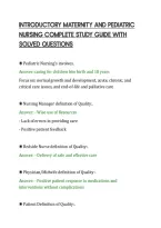 Introductory Maternity And Pediatric&NewLine;Nursing Complete Study Guide With&NewLine;Solved Questions&NewLine;