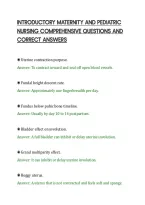 Introductory Maternity And Pediatric&NewLine;Nursing Comprehensive Questions And&NewLine;Correct Answers