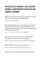 Introductory Maternity And Pediatric&NewLine;Nursing Comprehensive Questions And&NewLine;Correct Answers&NewLine;