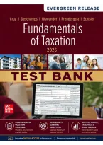Test Bank &mdash; Fundamentals of Taxation&comma; 2026 Release &lpar;Cruz&comma; Deschamps&comma; Niswander&comma; Prendergast & Schisler&comma; 2026&rpar;&comma; Chapters 1-15 &vert; All Chapters Covered&NewLine;