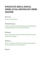 Introductory Medical Surgical&NewLine;Nursing Actual Questions With Verified&NewLine;Solutions