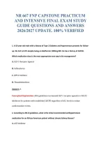 Nr 667 Fnp Capstone Practicum&NewLine;And Intensive Final Exam Study&NewLine;Guide Questions And Answers&NewLine;2026&sol;2027 Update&period; 100&percnt; Verified