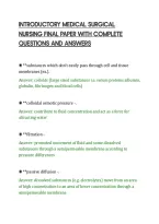 Introductory Medical Surgical&NewLine;Nursing Final Paper With Complete&NewLine;Questions And Answers