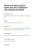 Introductory Medical Surgical&NewLine;Nursing Timby Smith Comprehensive&NewLine;Study Questions And Answers