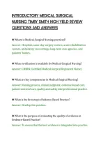 Introductory Medical Surgical&NewLine;Nursing Timby Smith High Yield Review&NewLine;Questions And Answers