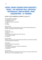 Excel Crash Course Exam 2026&sol;2027 &vert; Excel &vert; 100 Verified Q&A &vert; Detailed Rationales &vert; Ngn-Aligned &vert; Pass Guaranteed &ndash; A&plus; Graded