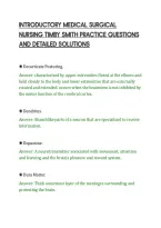 Introductory Medical Surgical&NewLine;Nursing Timby Smith Practice Questions&NewLine;And Detailed Solutions