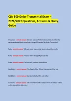  &NewLine;CLN 500 Order Transmittal Exam &ndash; 2026&sol;2027 Questions&comma; Answers & Study Guide &NewLine;  &NewLine;