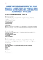 Salesforce Admin Certification Exam 2026&sol;2027 &vert; Salesforce &vert; 100 Verified Q&A &vert; Detailed Rationales &vert; Ngn-Aligned &vert; Pass Guaranteed &ndash; A&plus; Graded&NewLine;
