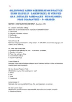 Salesforce Admin Certification Practice Exam 2026&sol;2027 &vert; Salesforce &vert; 80 Verified Q&A &vert; Detailed Rationales &vert; Ngn-Aligned &vert; Pass Guaranteed &ndash; A&plus; Graded