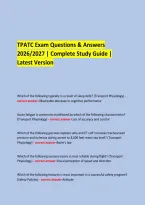  &NewLine; &NewLine;TPATC Exam Questions & Answers &NewLine;2026&sol;2027 &vert; Complete Study Guide &vert; Latest Version &NewLine; &NewLine;