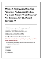 McKissock Basic Appraisal Principles &NewLine;Assessment Practice Exam Questions &NewLine;And Correct Answers &lpar;Verified Answers&rpar; &NewLine;Plus Rationales 2026 Q&A Instant &NewLine;Download Pdf 