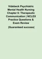 Videbeck Psychiatric Mental Health Nursing Chapter 6&colon; Therapeutic Communication &vert; NCLEX Practice Questions & Exam Review&NewLine;&NewLine;