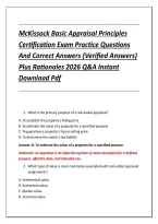 McKissock Basic Appraisal Principles &NewLine;Certification Exam Practice Questions &NewLine;And Correct Answers &lpar;Verified Answers&rpar; &NewLine;Plus Rationales 2026 Q&A Instant &NewLine;Download Pdf 