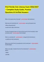 FCLE Florida Civic Literacy Exam 2026&sol;2027 &NewLine;&ndash; Complete Study Guide&comma; Practice Questions & Verified Answers &NewLine;