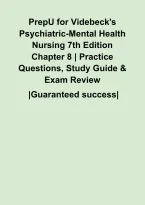 PrepU for Videbeck's Psychiatric-Mental Health Nursing 7th Edition Chapter 8 &vert; Practice Questions&comma; Study Guide & Exam Review