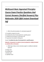 McKissock Basic Appraisal Principles &NewLine;Course Exam Practice Questions And &NewLine;Correct Answers &lpar;Verified Answers&rpar; Plus &NewLine;Rationales 2026 Q&A Instant Download &NewLine;Pdf 
