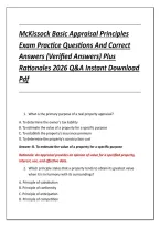 McKissock Basic Appraisal Principles &NewLine;Exam Practice Questions And Correct &NewLine;Answers &lpar;Verified Answers&rpar; Plus &NewLine;Rationales 2026 Q&A Instant Download &NewLine;Pdf 