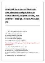McKissock Basic Appraisal Principles &NewLine;Final Exam Practice Questions And &NewLine;Correct Answers &lpar;Verified Answers&rpar; Plus &NewLine;Rationales 2026 Q&A Instant Download &NewLine;Pdf 