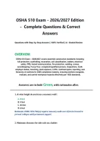 OSHA 510 Exam &ndash; 2026&sol;2027 Edition &ndash;  Complete Questions & Correct Answers 