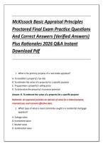McKissock Basic Appraisal Principles &NewLine;Proctored Final Exam Practice Questions &NewLine;And Correct Answers &lpar;Verified Answers&rpar; &NewLine;Plus Rationales 2026 Q&A Instant &NewLine;Download Pdf 