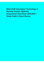 WGU D220 Information Technology in Nursing Practice Objective Assessment Final Exam