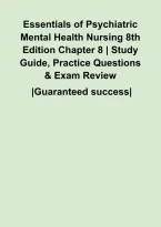 Essentials of Psychiatric Mental Health Nursing 8th Edition Chapter 8 &vert; Study Guide&comma; Practice Questions & Exam Review&NewLine;&NewLine;