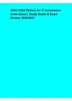 WGU D522 Python for IT Automation Cram Sheet &ndash; Study Guide & Exam Review 2026&sol;2027