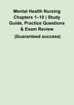 Mental Health Nursing Chapters 1&ndash;10 &vert; Study Guide&comma; Practice Questions & Exam Review